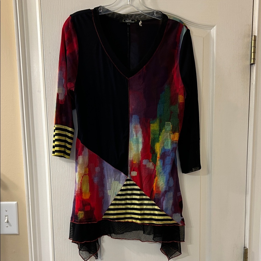 Artistic Multicolor Tunic with Stripes